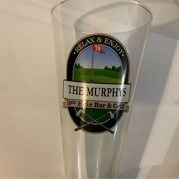 Murphy's Golf Glass Set 19th hole bar & grill relax and enjoy set of 4 - Picture 2 of 9